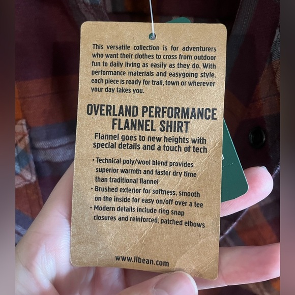 L.L. Bean Men's Plaid Flannel Overland Performance Shirt | Size Large NWT - Picture 4 of 9